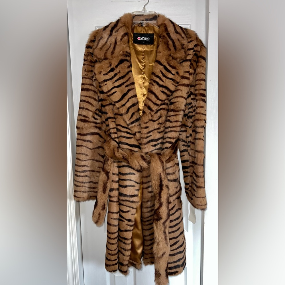 Real Fur Leopard Print Coat